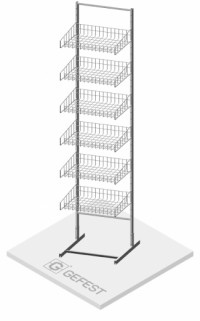 Стойка торговая универсальная 5 корзин 440мм СТ.У.01