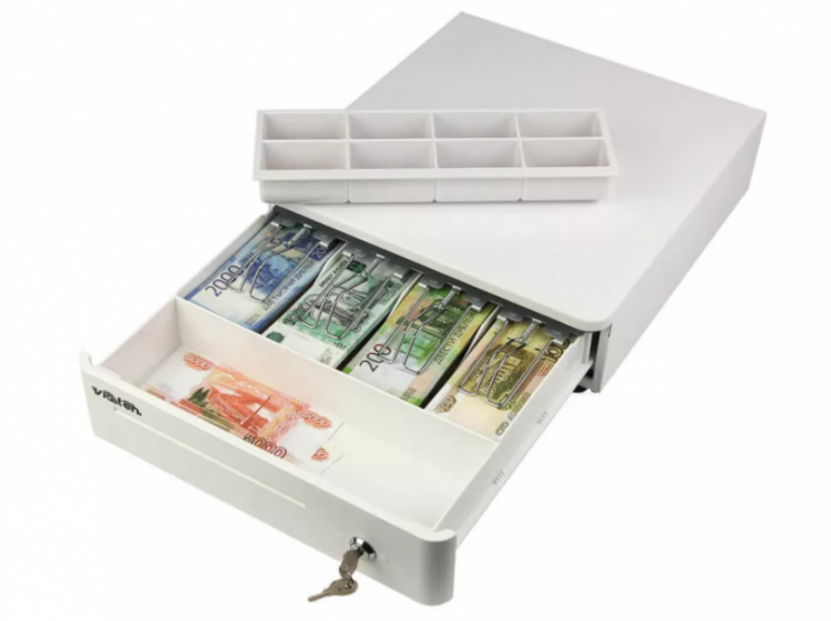 Денежный ящик VIOTEH HVC-09 push белый артикул HVC09_W             белый     
