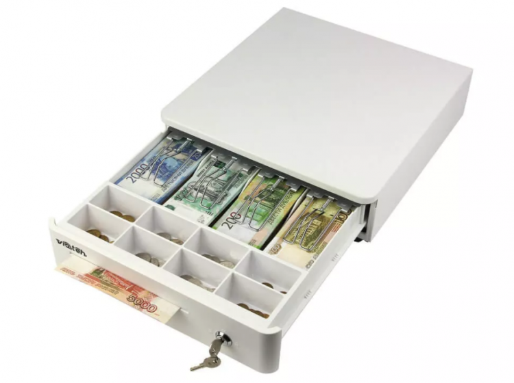 Денежный ящик VIOTEH HVC-09 push белый артикул HVC09_W             белый     