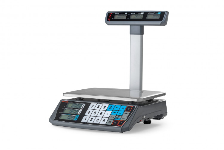 Весы торговые АТОЛ MARTA со стойкой СОМ порт, кабель USB-RS, кабель RS-232, лицензия FDU артикул 45036                  