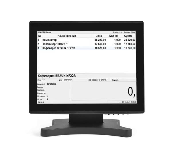 POS-монитор 15" АТОЛ LM15, черный 