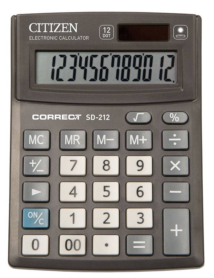 12-разрядный настольный калькулятор CITIZEN Correct SD-212 