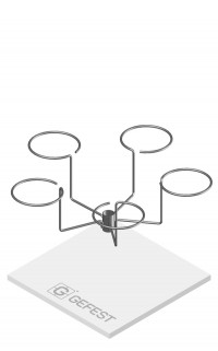 Стойка с 3-мя 5-ти рожковыми дисплеями для шляп