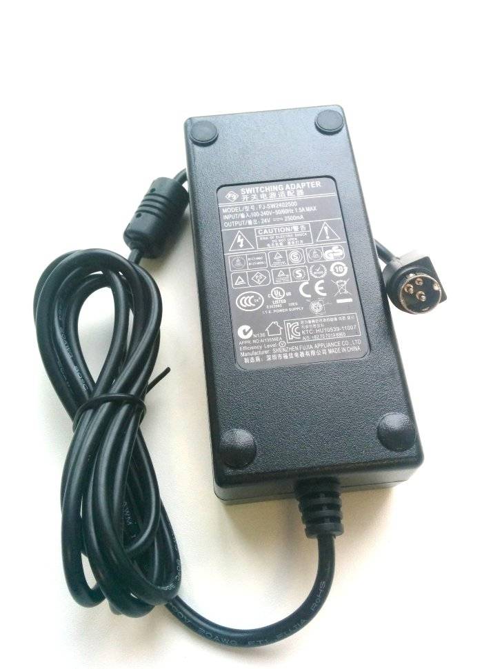 Блок питания для ККТ 24V 2.5A с сетевым кабелем 1.8м 